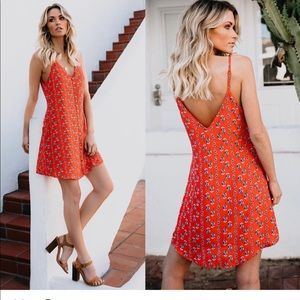 Vici Orange Floral Sundress